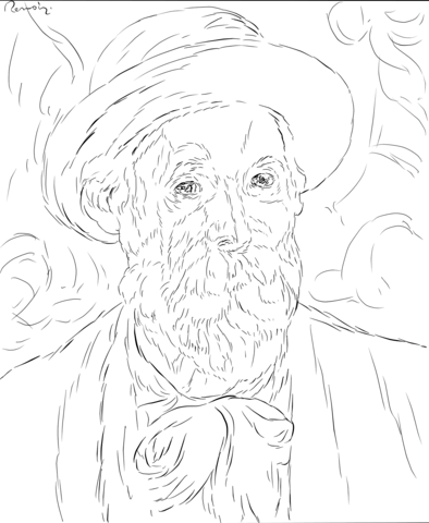 Pierre Auguste Renoir Self Portrait Coloring Page